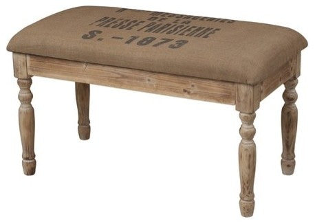 Sterling Industries Linen / Dark Washed Pine 34.5" Width Bench with Grey Finish