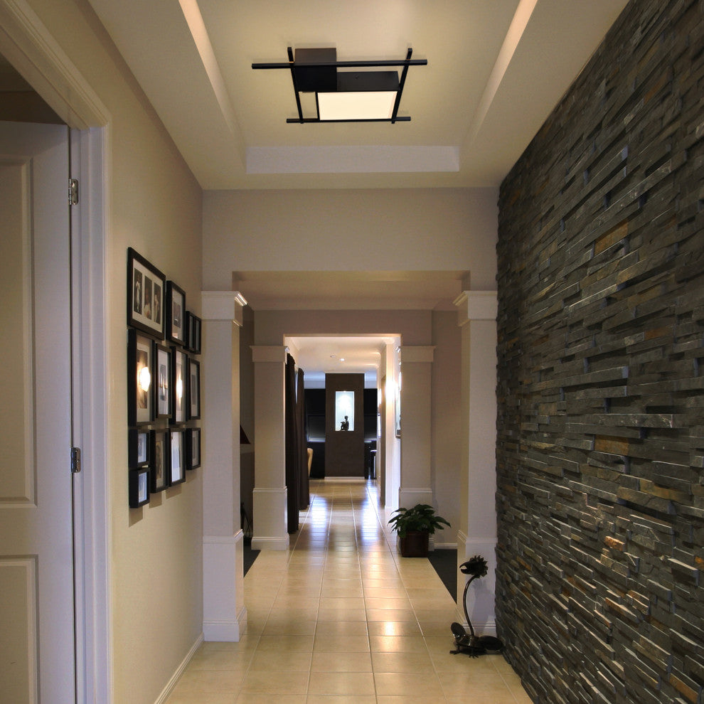 Radium 19" ETL Certified Integrated LED Ceiling Fixture, Black