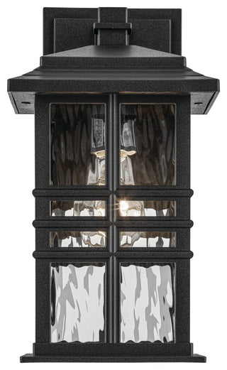 12" 1-Light Outdoor Wall Light With Clear Hammered Glass