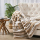 Tip Dying Two Tone Faux Fur Throw, Brown White