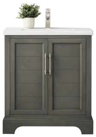 Vanity Art Bathroom Vanity With Sink & Top, Silver Grey, 30", White Ceramic