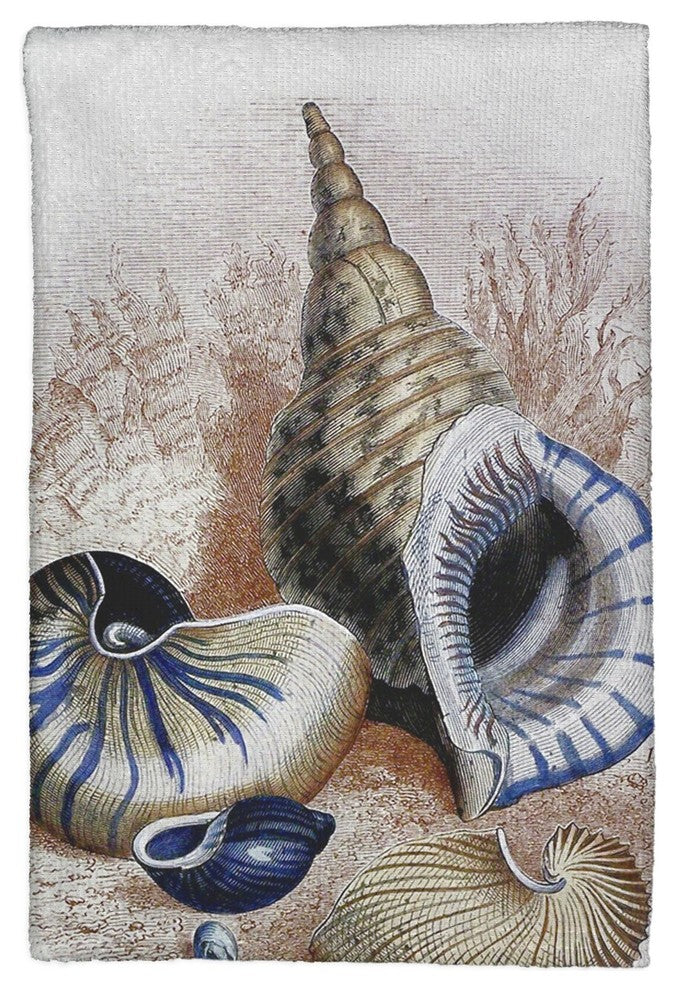 Antique Sea Shells Kitchen Towel - Two Sets of Two (4 Total)