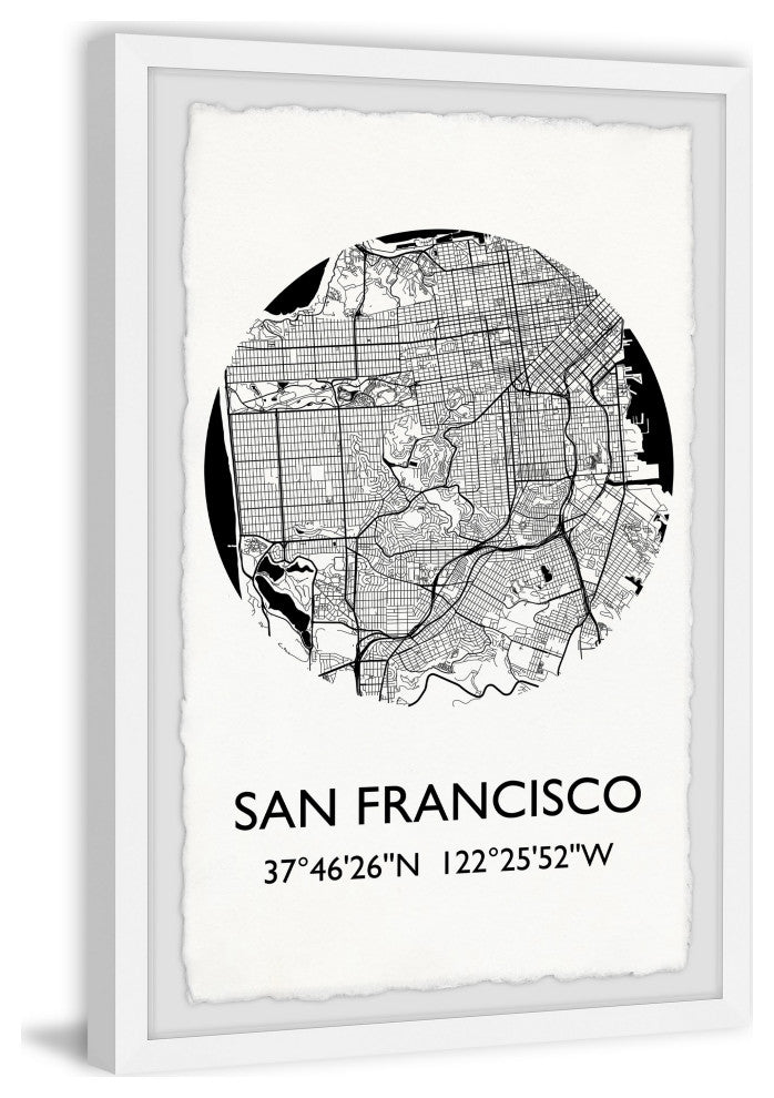 "San Francisco, California Coordinates" Framed Painting Print, 20x30