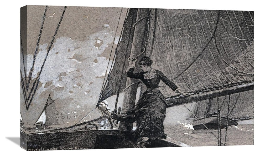 "Yachting Girl" Stretched Canvas Giclee by Winslow Homer, 30"x19"