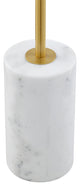 Inspired Home Kenadie Floor Lamp, Marble Stone Base, Brass/White