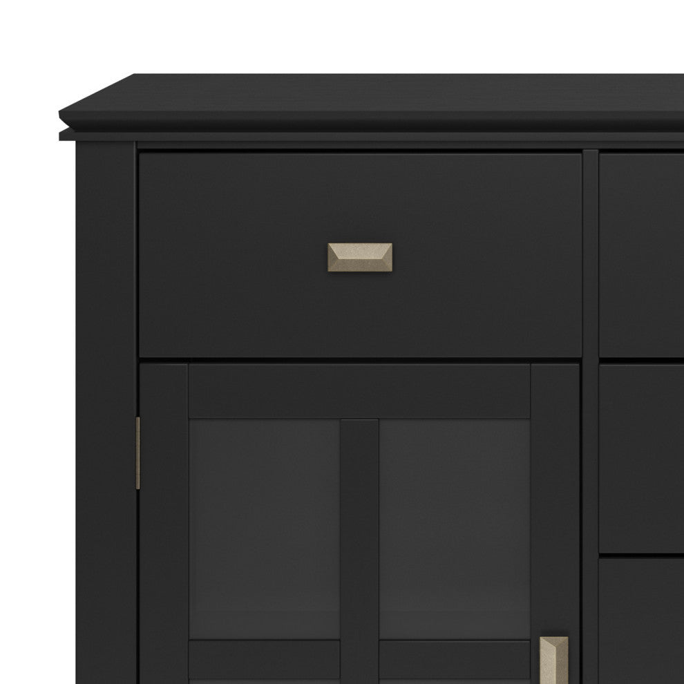 Artisan Solid Wood Sideboard Buffet, Black