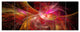 Pink on Black Fractal Illustration, Abstract Canvas Art Print, 70"x28", 6 Panels