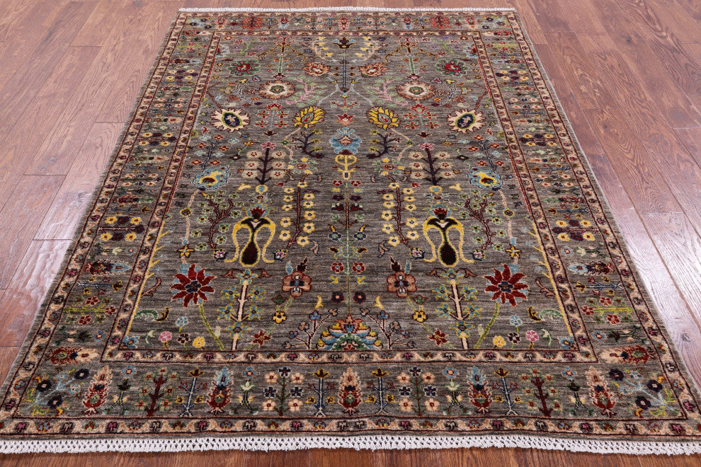 Persian Tabriz Hand-Knotted Wool Rug 4' 10" X 6' 7" Q5047