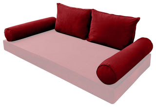 STYLE V1 Twin Velvet Pipe Trim Indoor Daybed Bolster Pillow |COVER ONLY| AD369
