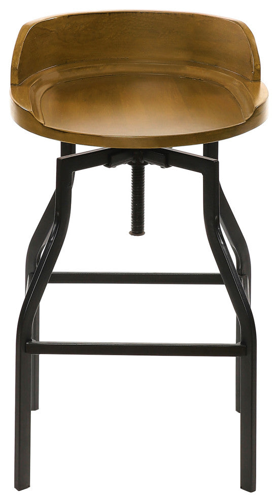 Marais Adjustable Barstool - Harvest Oak/Black