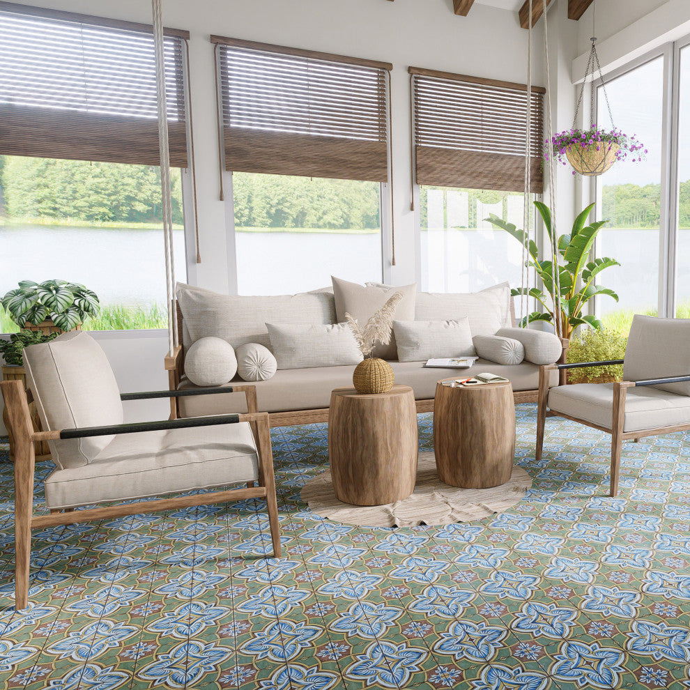 Harmonia Classic Ceramic Floor and Wall Tile, Grove Green