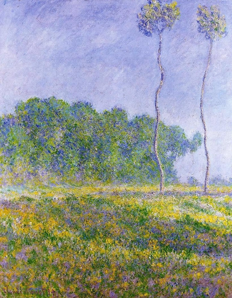 Claude Oscar Monet Spring Landscape, Gallery Wrapped Canvas Print, 21"x28"