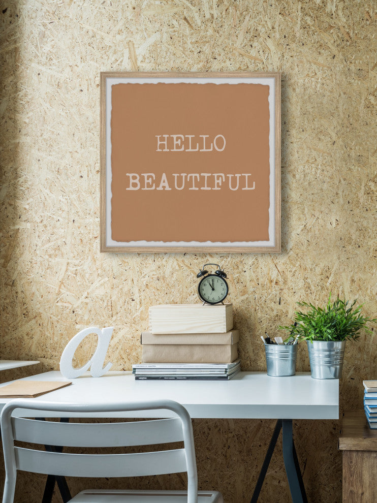 "Hello Beautiful V" Framed Painting Print, 12x12