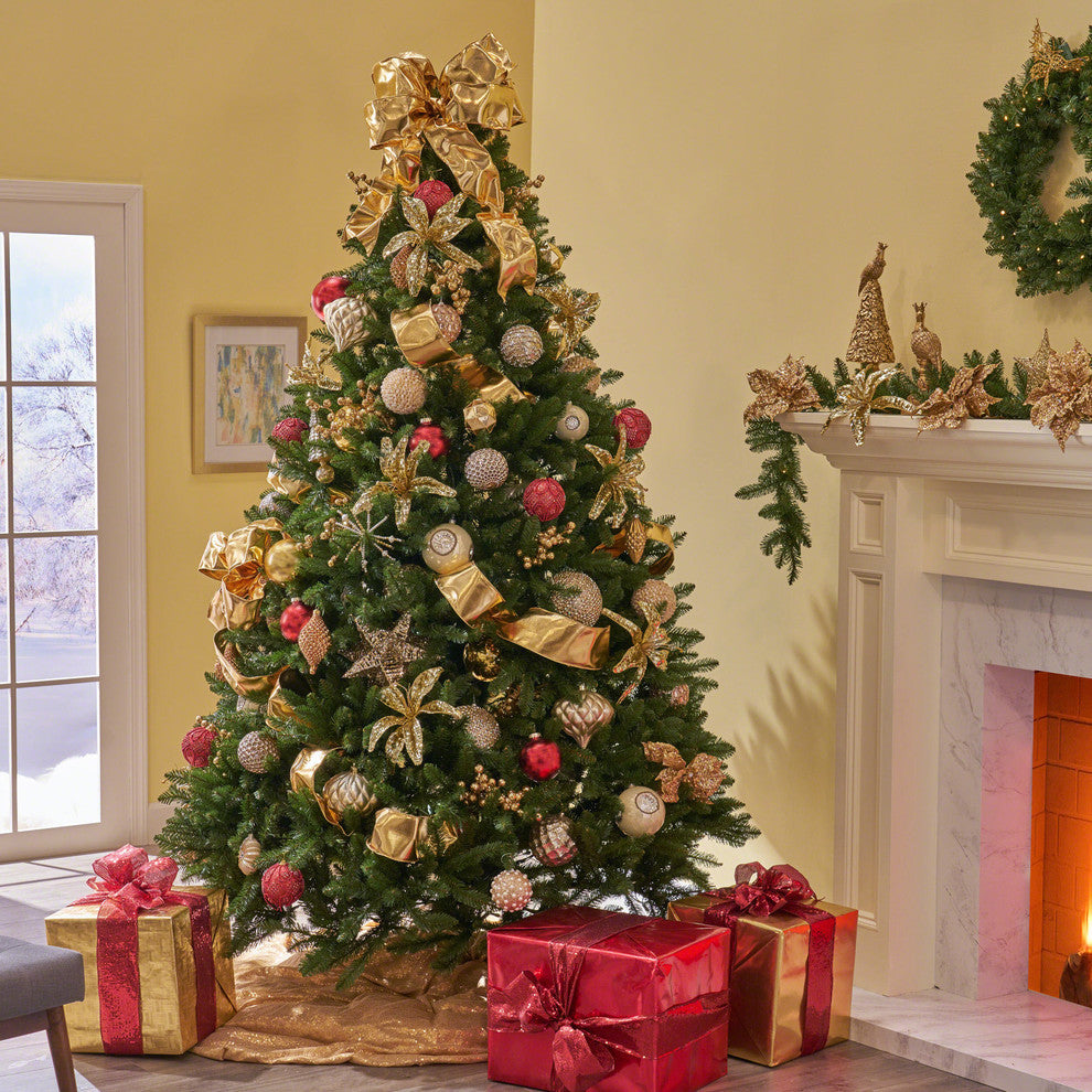 7.5' Norway Spruce Artificial Christmas Tree, Pre-Lit Clear