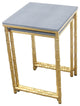 Bamboo Leg Nesting Tables, Faux Shagreen With Gold Metal, 2 Piece Set