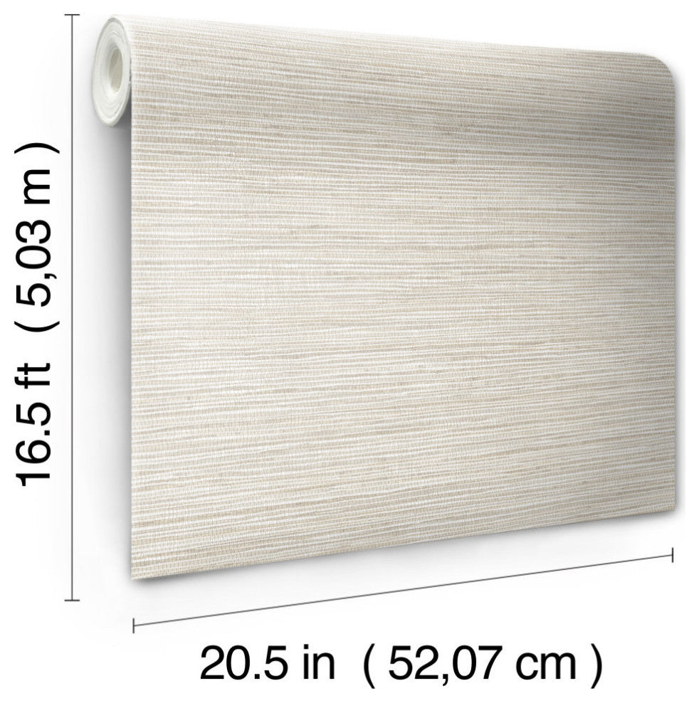 Neutral Dimensional Grasscloth Peel and Stick Wallpaper