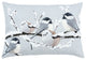 Gray Winter Birds Decorative Lumbar Throw Pillow