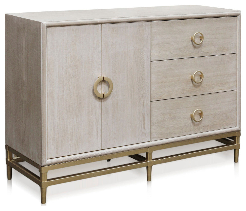 Augusta Cabinet Two Door Three Drawer Unit Weathered Oak Finish