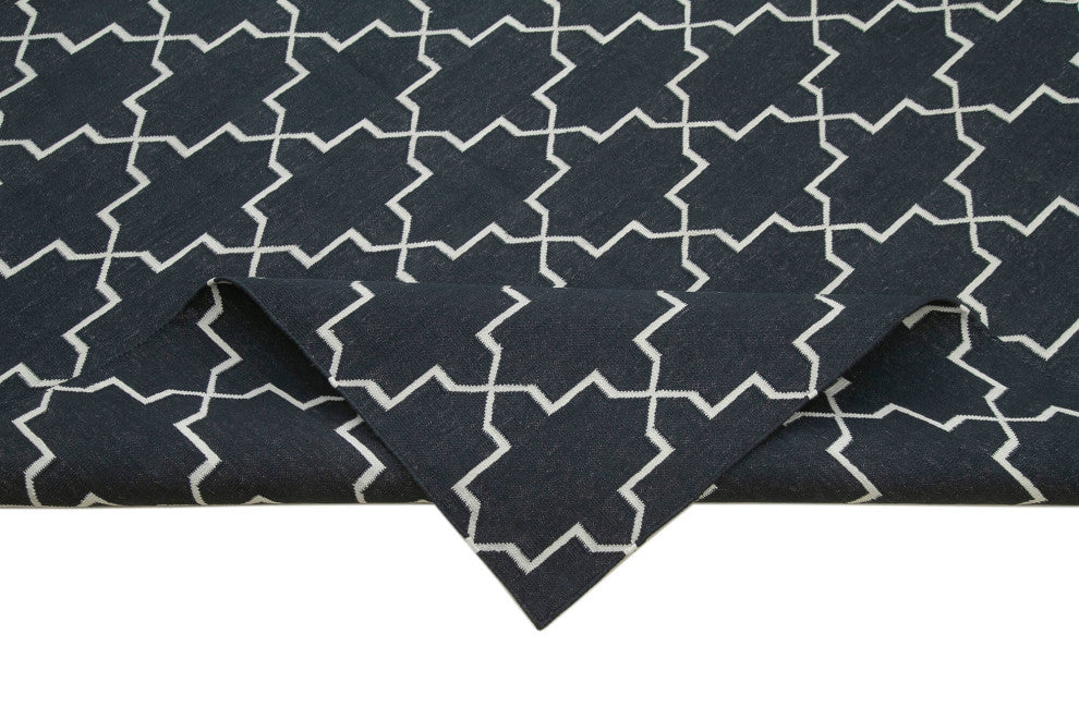 Rug N Carpet - Handmade Wool 9'' 2'''' x 12'' 0'''' Flatweave Dhurrie Kilim Rug