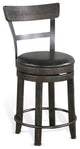 Sunny Designs Homestead 24" Swivel Barstool with Back in Tobacco Leaf (Set of 2)