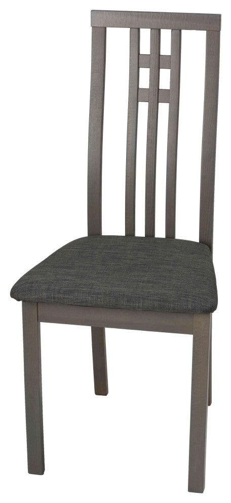 Cortesi Home Paris Dining Chair in Charcoal Fabric, Gray, Set of 2