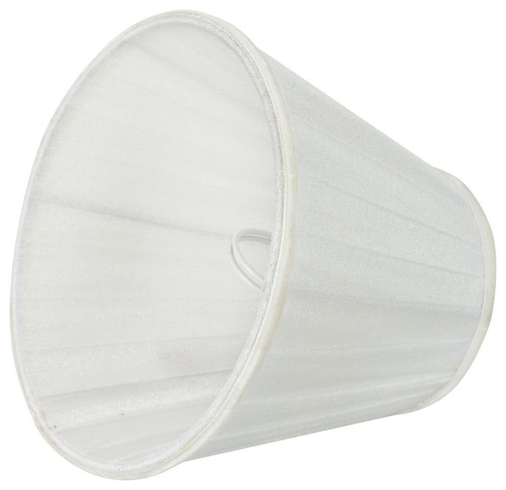 33112-6 Small Pleated Empire Chandelier Clip On Lamp Shade White 3"x5"x4 1/4"
