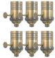 Royal Designs, Inc. On/Off Turn Knob Lamp Socket, Antique Brass, Set of 6