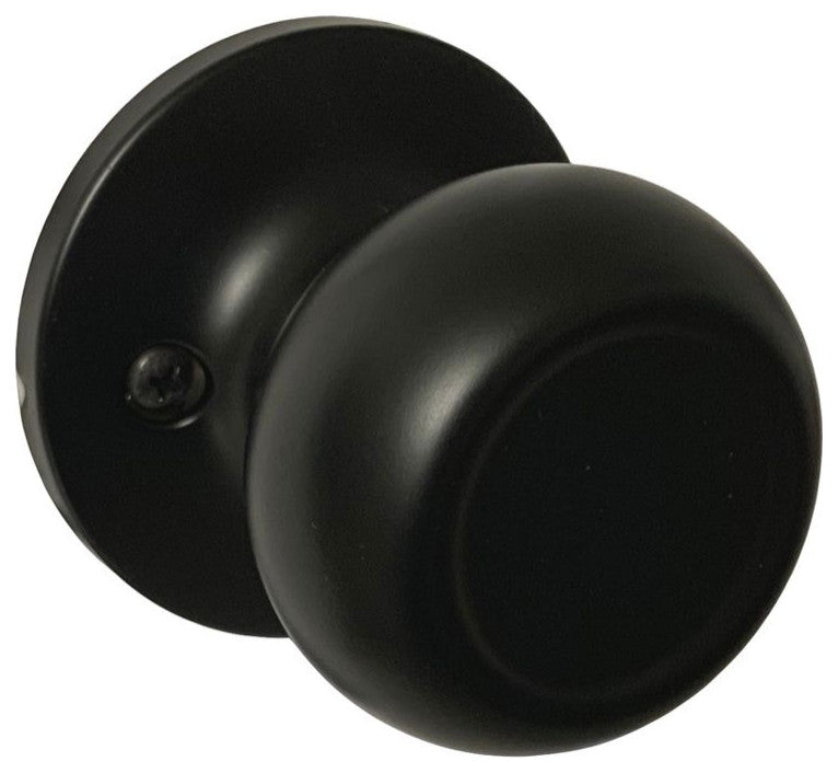 Round Door Knob, Black, Dummy