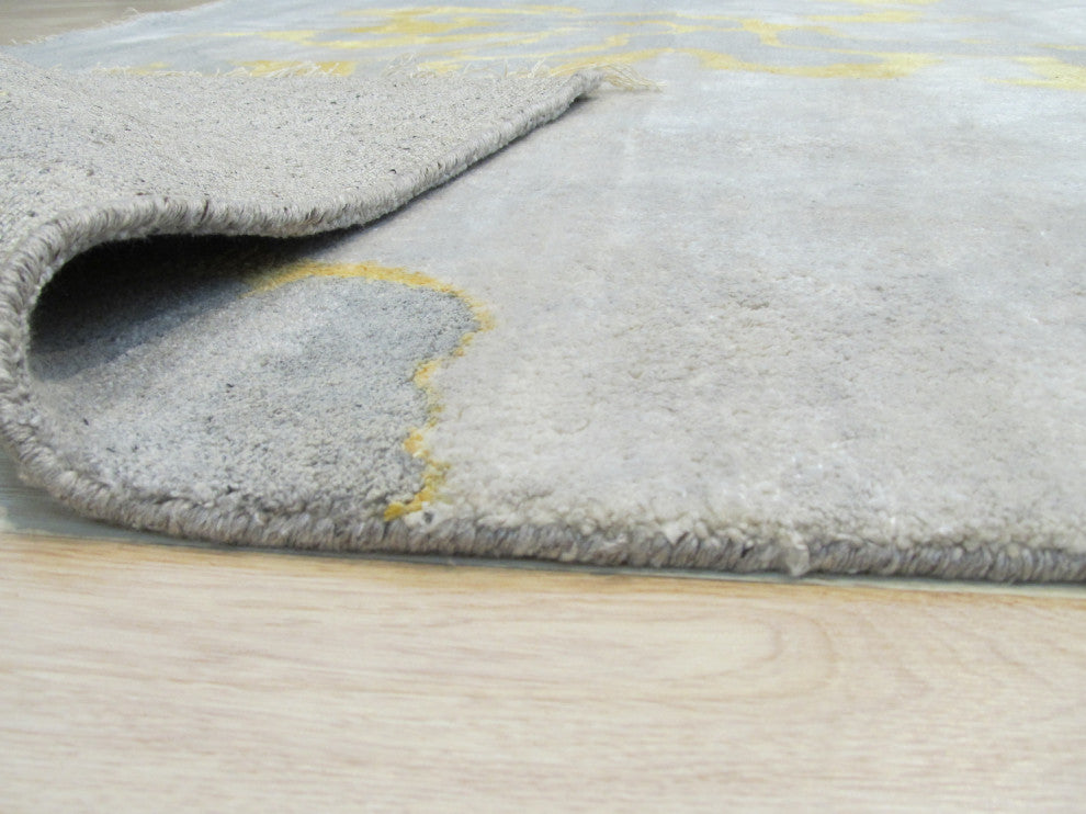 Gray Contemporary Abstract Art Area Rug