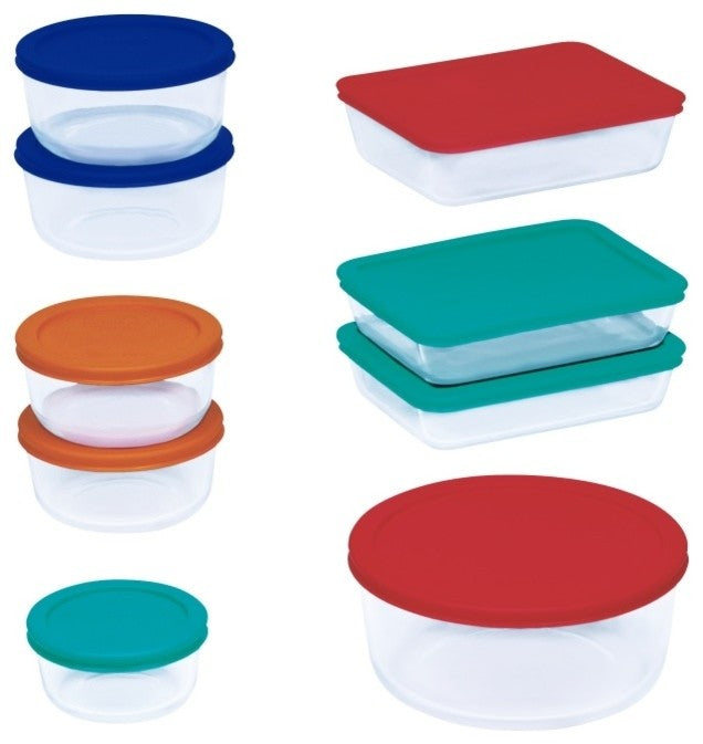 Pyrex Glass Storage Set With Lids, 18-Piece