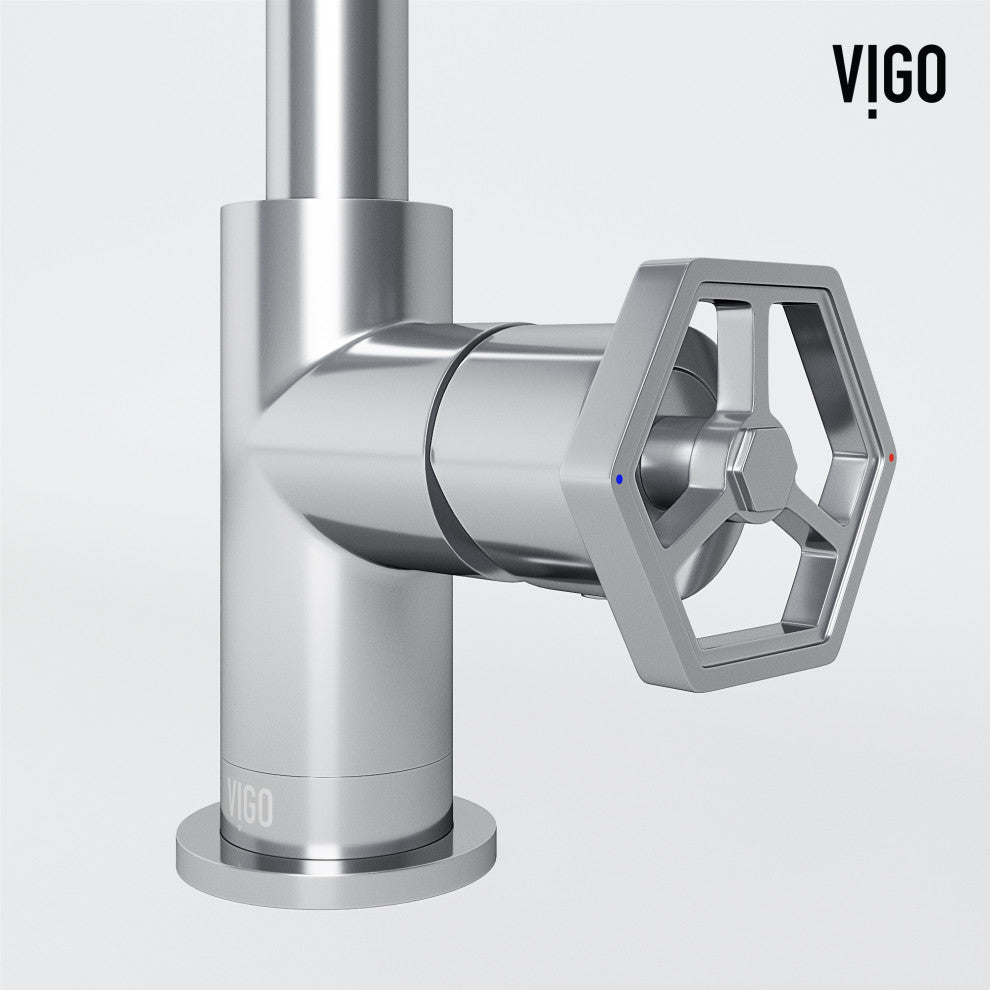 VIGO Ruxton 9" H Single Handle Single Hole Bathroom Faucet, Chrome, Without Extras