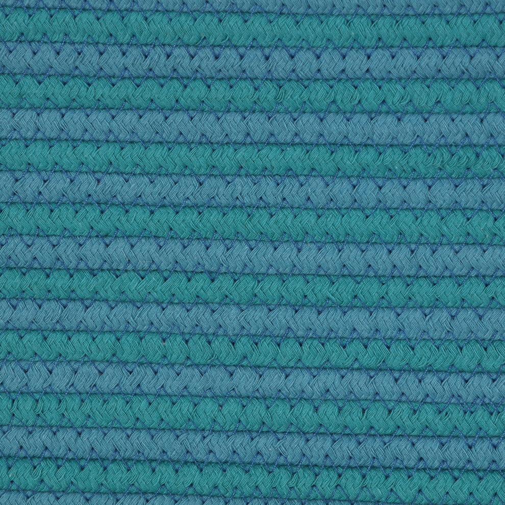 Cortesi Home Macon Square Rope Pouf Ottomans, Blue