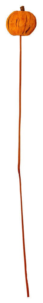 2" Orange Panna Pumpkin On Stem,Set of 25