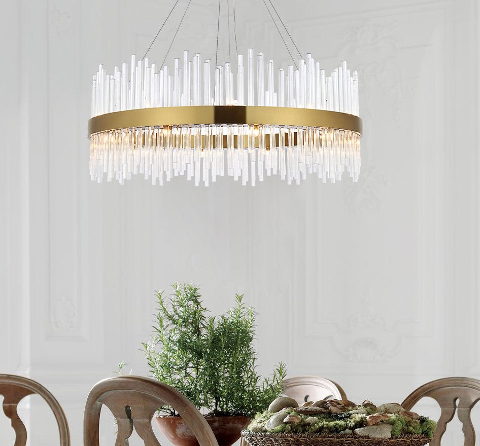 Modern Satin Gold 20-Light Chandelier
