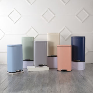 Curtis 8-Gallon Step-Open Trash Can, Light Blue