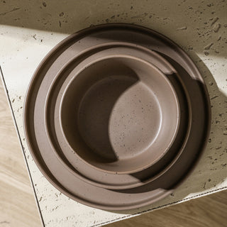 Stone Lain Celina Stoneware 32 Piece Dinnerware Set, Brown Matte