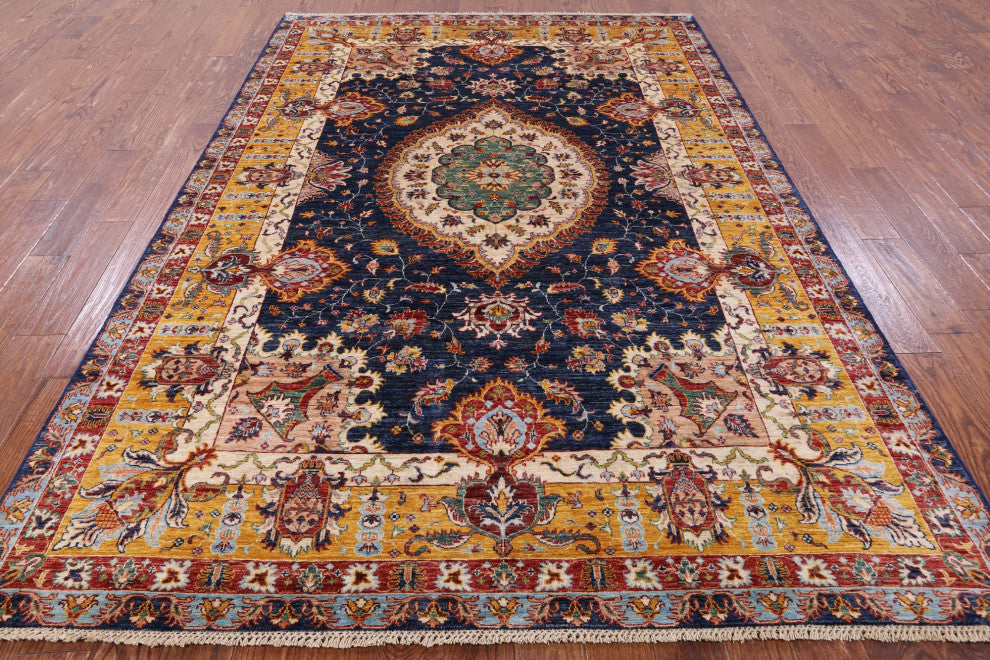 Hand-Knotted Super Kazak Wool Rug 6' 10" X 10' 1" Q7526