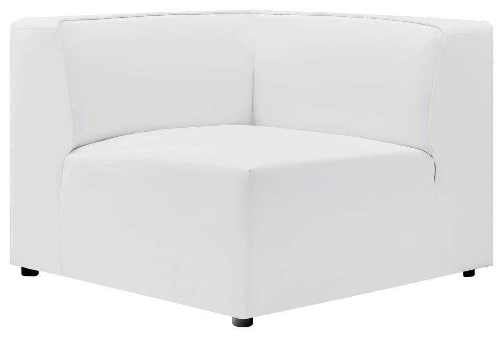 Sectional Sofa Set, Faux Vegan Leather, White, Modern, Living Lounge Hospitality