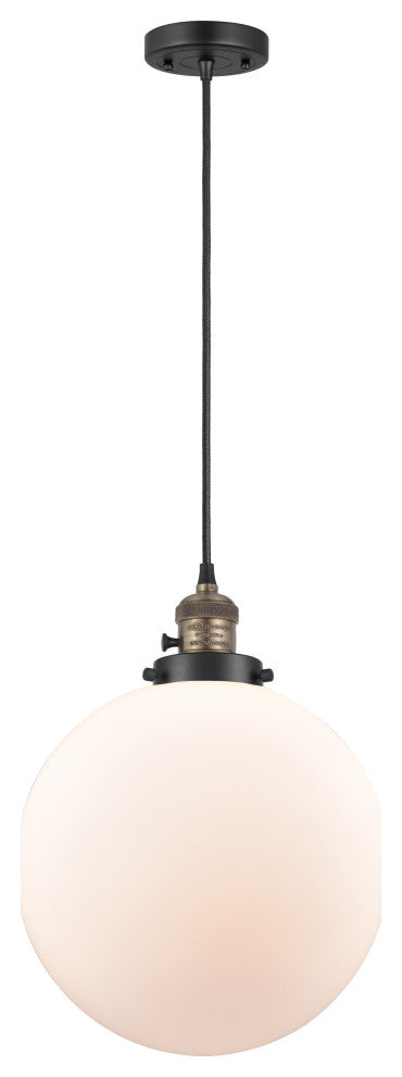 INNOVATIONS 201CSW-BAB-G201-12 1-Light Mini Pendant Black Antique Brass