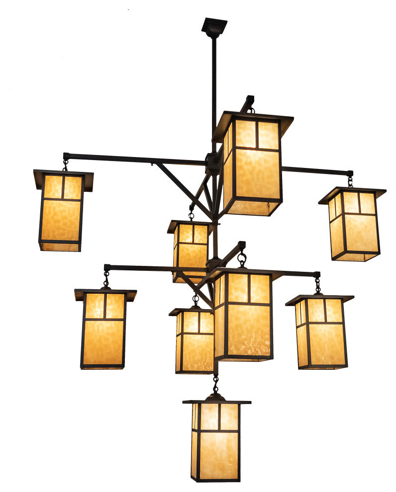 64" Wide Hyde Park "T" Mission 9 Light Chandelier