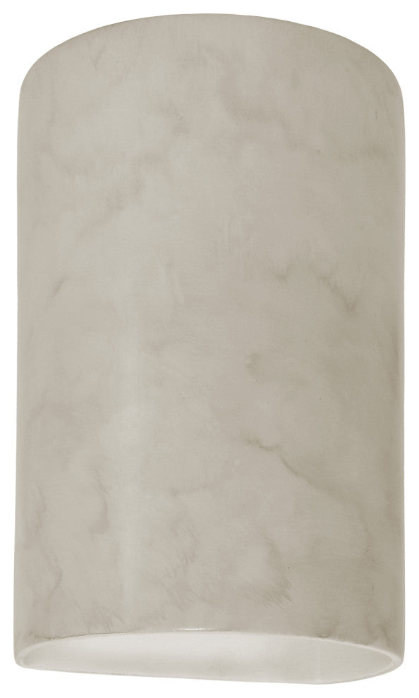 Ambiance LED Outdoor Small Ceramic Cylinder Wall Sconce with Open Top & Bottom, Antique Patina