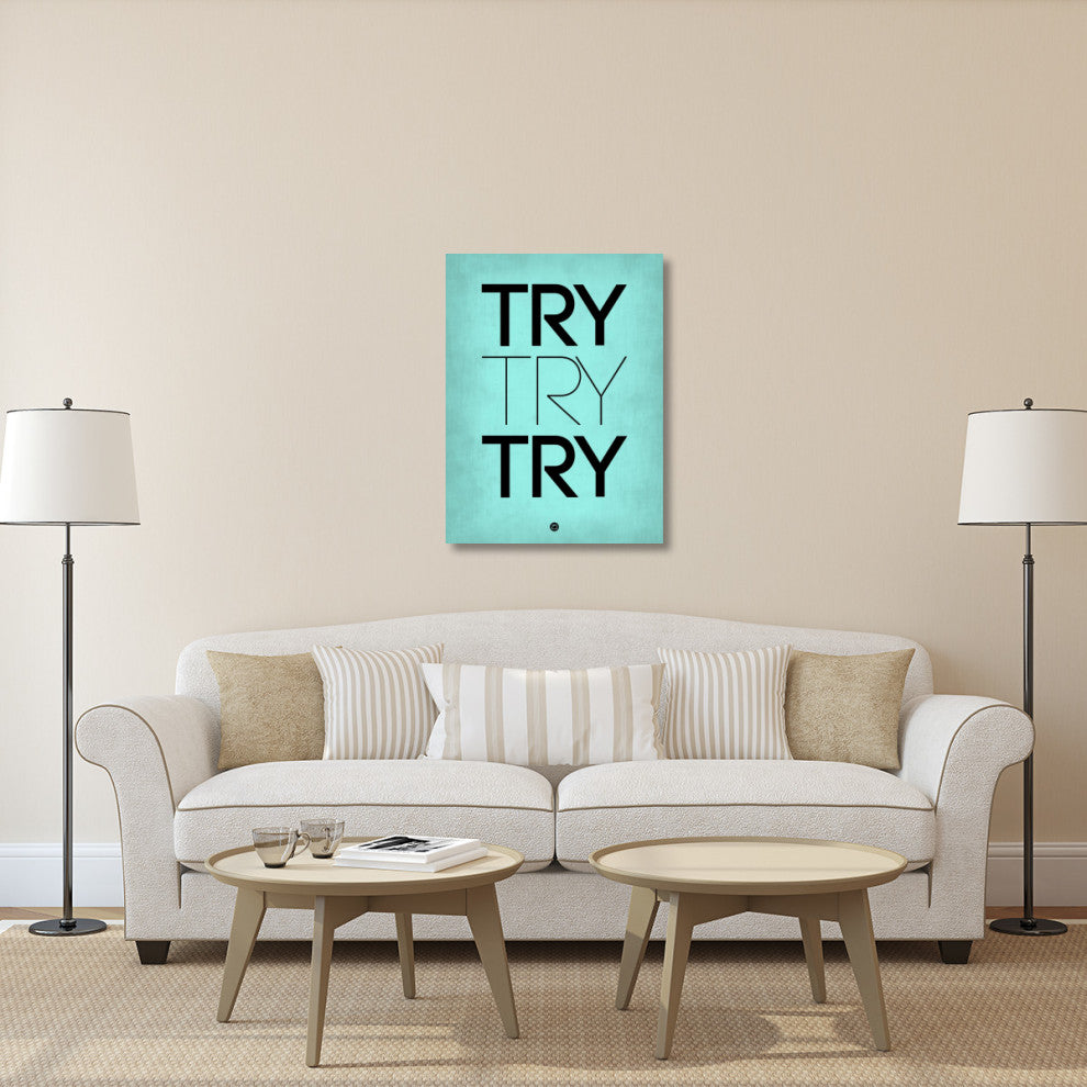 "Try Try Try Poster Blue" Fine Art Print