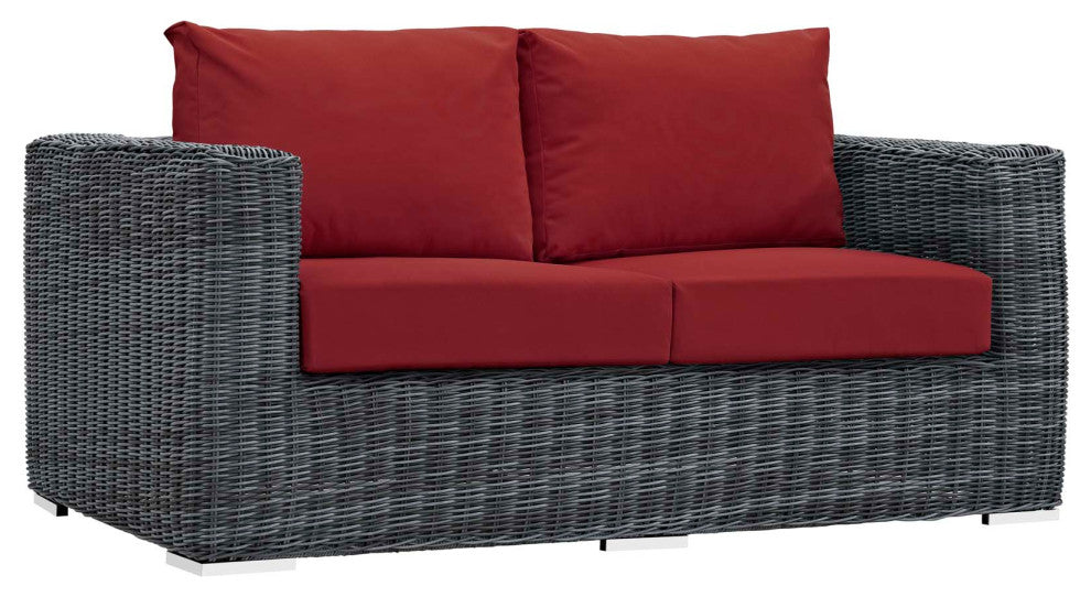 Canvas Red Summon Outdoor Patio Sunbrella Loveseat