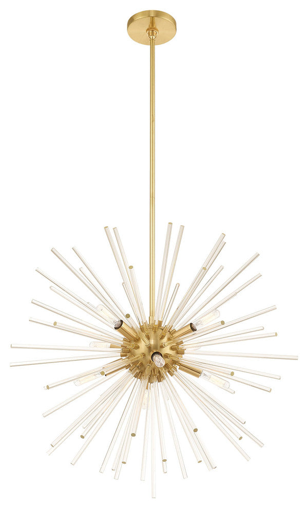 Livex Lighting Satin Brass 8-Light Pendant Chandelier