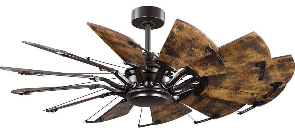 Springer 52" 12-Blade DC Motor Windmill Ceiling Fan, Architectural Bronze