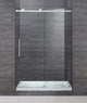 Moselle 48"x77.5" Frameless Sliding Shower Door, Right Base, Stainless Steel
