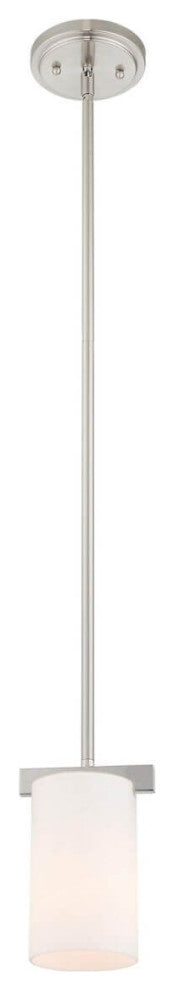 Livex Astoria 1 Light 5" Pendant, Brushed Nickel