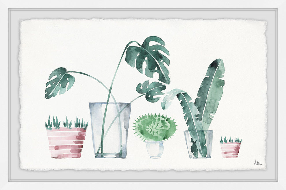 "Tropical Plants" Framed Painting Print, 24"x16"