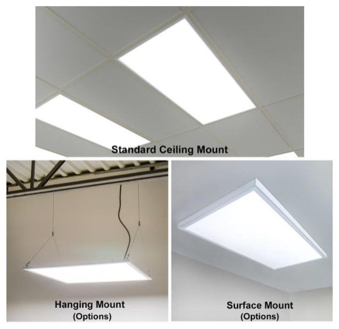 Integrated LED Dimmable Drop Flat Panel White Troffer With Frames, 2-Pack, 2x4