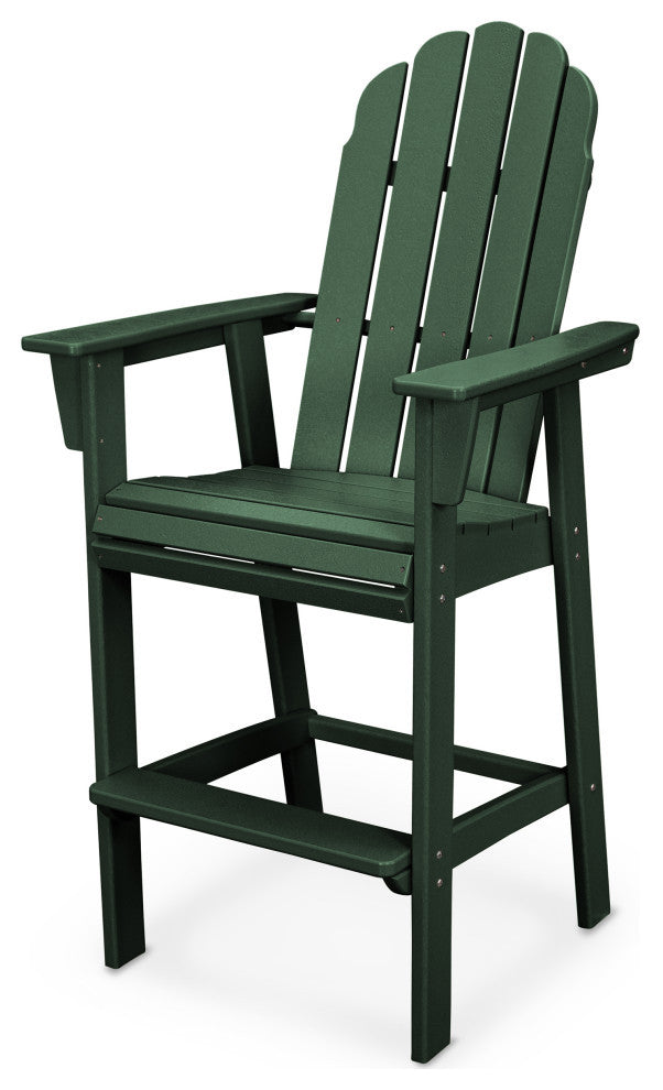 POLYWOOD Vineyard Adirondack Bar Chair, Green